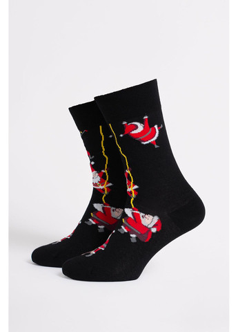 Чёрные мужские хлопковые носки ms3 new year 2601 Giulia новогодние (370626923)