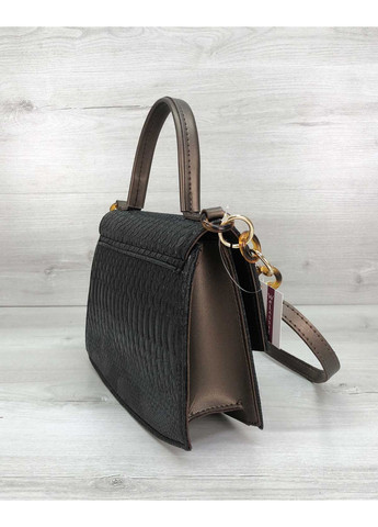 Сумка женская Янтарь черная экокожа молодежная сумка для повседневного использования рептилия ProDobro (367265329)