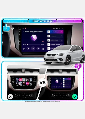 Штатна магнітола для SEAT Ibiza V 2017-2021 екран 9" 2/32Gb Wi-Fi GPS Base Lesko (378932213)