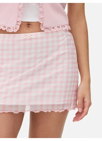 Спідниця літо,рожевий-білий в клітку, Primark (394998571)