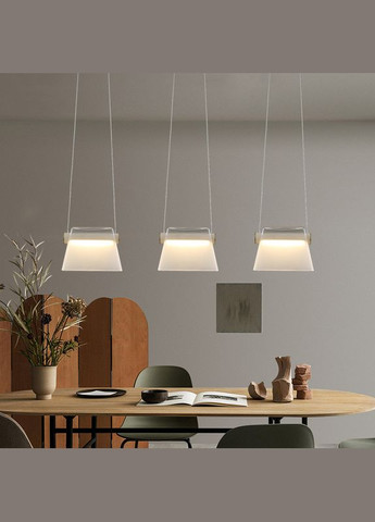 Люстра светодиодная подвесная LED светильник для квартиры на потолок лэд 26413 Белый 30-150х21х10 см. Sunnysky (364756208)