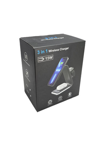 Магнітна бездротова зарядка 3 в 1 QC 3.0 15 Вт підходить для телефону, iWatch, AirPods ( код: WCS3O ) Power (325449339)