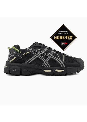 Чорні кросівки чоловічі asics gel-kahana 8 black/green gore-tex асікс гель кахано 8 чорні демісезон No Brand