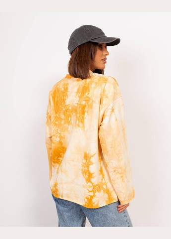 Повсякденний яскравий лонгслів з турецької двонитки у розквіті: тай-дай, жовтий лонгслів в універсальному розмірі 42-46 No Brand (301842417)