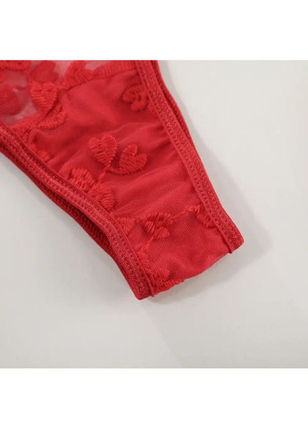 Красный демисезонный сексуальный кружевной комплект белья прозрачный. женское нижнее белье для повседневной носки China