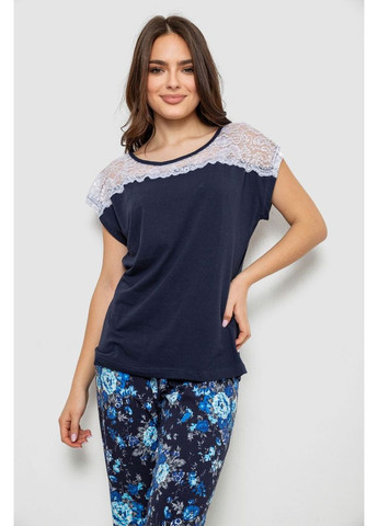Синяя всесезон женская пижама с принтом, 243r1484-003 Anello