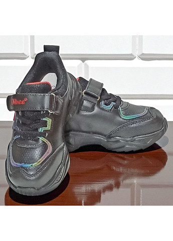 Чорні Осінні демісезонні ортопедичні кросівки на липучках для хлопчика клібі Clibee