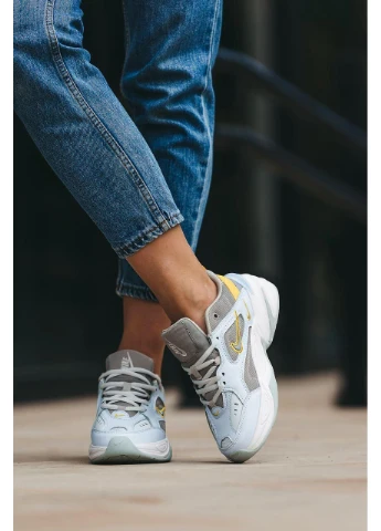 КРОСІВКИ ЖІНОЧІ NIKE M2K TEKNO HALF BLUE CROME YELLOW НАЙК М2К ТЕКНО No Brand блакитні демісезони (367177888)