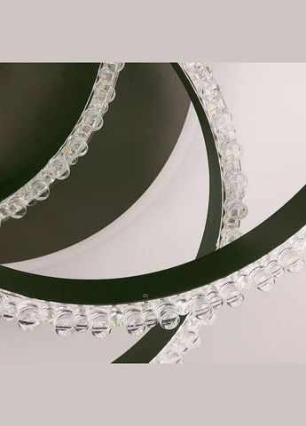 LED люстра на 3 кільця в корпусі coffee з золотистою смужкою LineF (397591226)