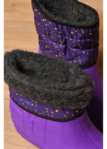 Фиолетовые дутики женские на меху фиолетового цвета Let's Shop на молнии
