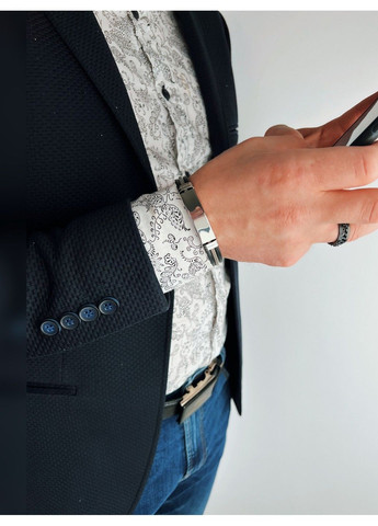 Браслет під гравіровку з медичної сталі на силіконовому ремінці 20см BSS-085 No Brand (299486497)