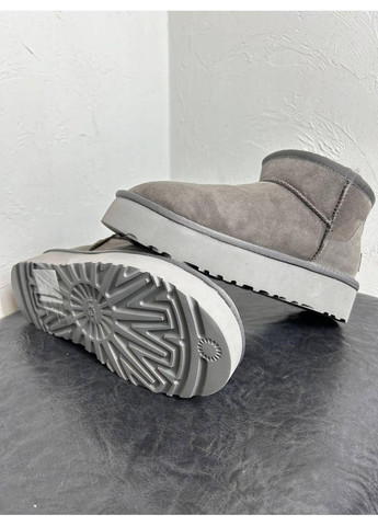 Угі Жіночі UGG Ultra Mini Platform Grey (Замша) (366196965)