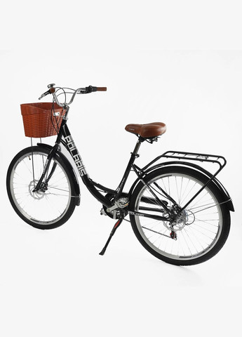 Велосипед городской 26 дюймов Polaris PS-110 стальная рама 16.5 дюйм 7 скоростей багажник корзина. Black (168075) Corso (340910548)