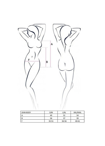 Боди монокини - Jean Body Black, со шнуровкой, под латекс Passion (334305566)