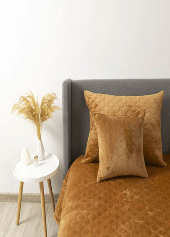 Покривало . Покривало 150х210 см. Покривало Велюр колір кавовий. ТЕП Покривало (322169677)