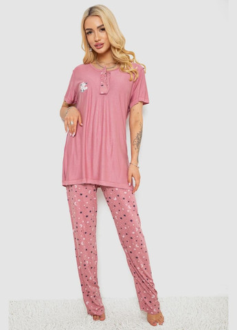 Пудровая всесезон пижама женская с принтом Fashion