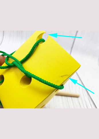 Шнуровка «Сыр» игрушка Монтессори желтая (189/189K) KomarovToys (324423451)