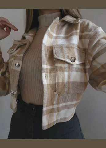 Бежевая кэжуал рубашка в клетку JUGO с длинным рукавом