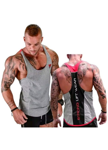 Сіра спортивна літня майка для тренажерного залу,чоловіча майка для фітнесу та бодібілдінгу SP-Sport Майка