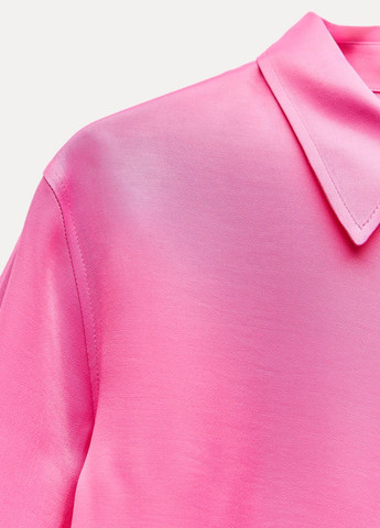 Розовая классическая рубашка однотонная Zara
