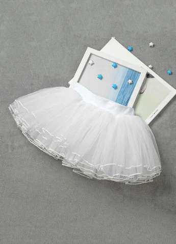 Белая праздничный, коктейльный однотонная юбка Katy Kids пышная