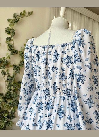 Голубое повседневный женское платье макси Avanti с цветочным принтом