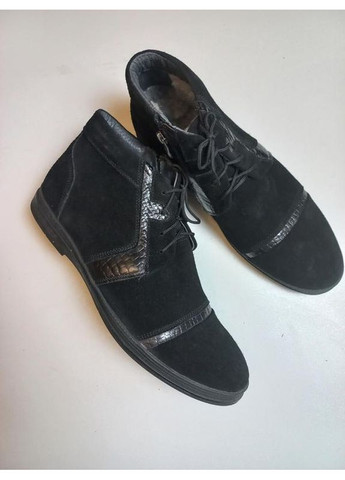 Черные зимние ботинки мужские зимние замш Iskra