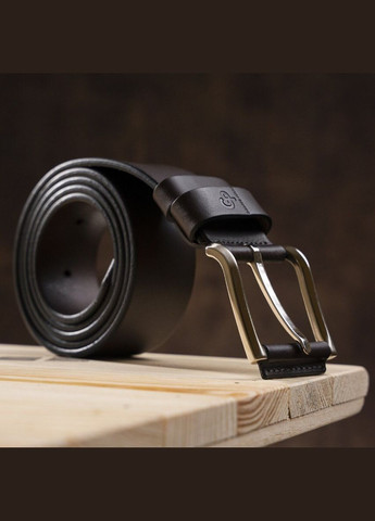 Эксклюзивный мужской джинсовый ремень из натуральной кожи GRANDE PELLE коричневый (sku_00910) No Brand (327819325)