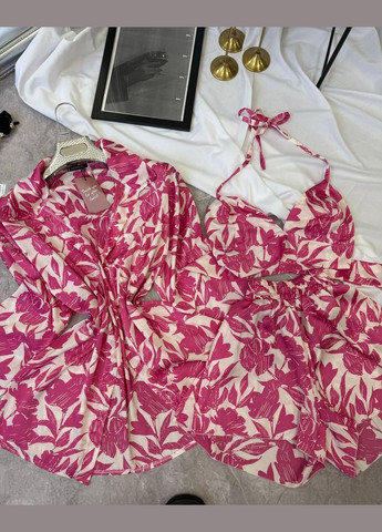 Женский костюм-тройка из шелка 42–46 синий No Brand (351903781)