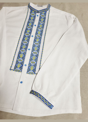 Белая вышиванка ручной работы "национальная с пуговицами" Hand Made узор украинская символика прямой, свободная домотканное полотно, хлопок (331769859)