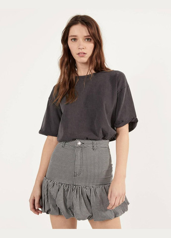 Спідниця демісезон,чорний-білий в клітку, Bershka (271675823)