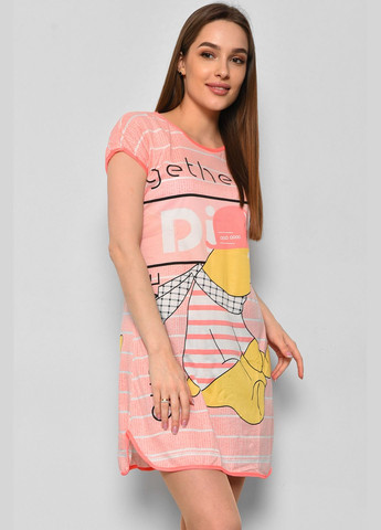 Нічна сорочка жіноча рожевого кольору з малюнком Let's Shop (290839518)