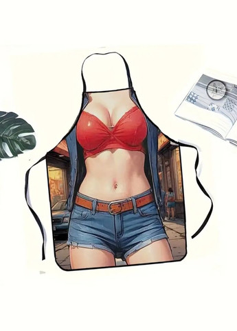 прикольний дівчина в джинсових шортах 80 на 60 см різнобарвний Jannet Фартух (328262770)