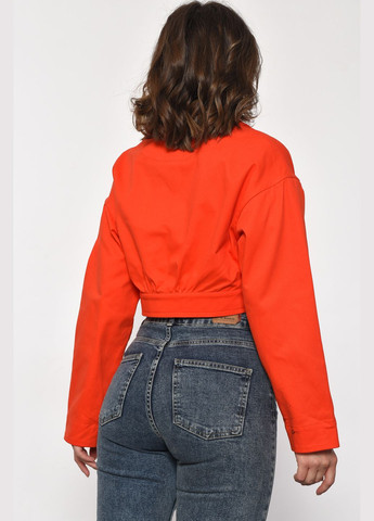 Коралловый женский пиджак женский кораллового цвета Let's Shop однотонный - демисезонный