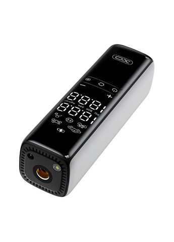 Автомобільний компресор 2 в 1 портативний з LED-дисплеєм 4 режими, ліхтар, живлення від прикурювача (CZ627) XO (361161801)