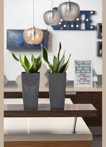 Кашпо Финезия 250х250 антрацит, пластик Lamela (334731802)