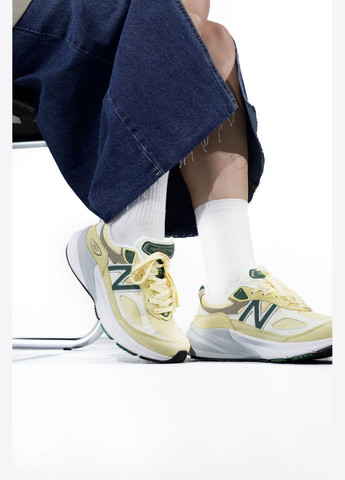 Кросівки жіночі і чоловічі New Balane 990 v6 yellow white | Нью Беланс 990 в6 жовті білі No Brand жовті демісезони (316663541)
