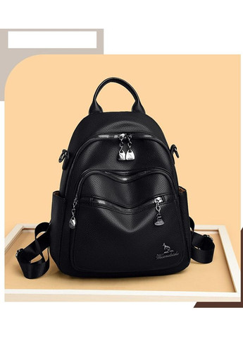 Женский черный рюкзак из натуральной кожи. КиП (366871553)