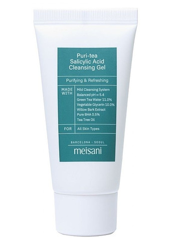 Очищувальний гель для обличчя (міні) Puri-Tea Salicylic Acid Cleansing Gel 30ml (2-1111805) Meisani (369796227)