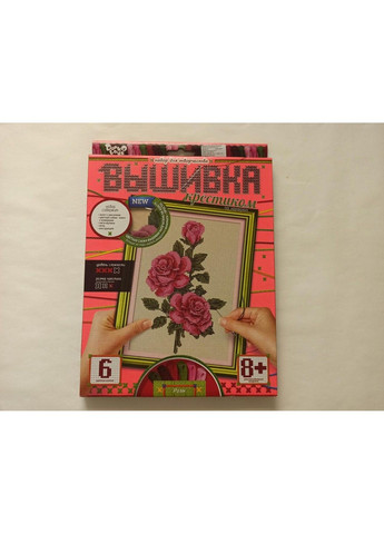 Набір для вишивки хрестиком на полотні "Роза", канва, AIDA, муліне, дитяча творчість, 24,5х15,2 см No Brand (333165323)