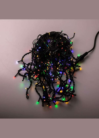 Вулична гірлянда бахрома 12(м) 200 led світлодіодів зовнішня мультиколор чорний дріт 12MBML Garlando (306849437)
