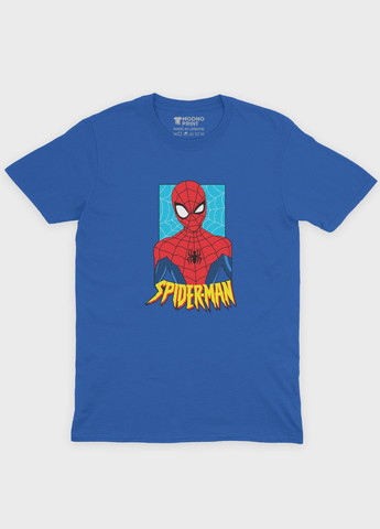 Синя демісезонна футболка для хлопчика з принтом супергероя - людина-павук (ts001-1-brr-006-014-037-b) Modno