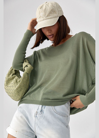 Джемпер вільного крою з необробленою горловиною Lurex (344030187)