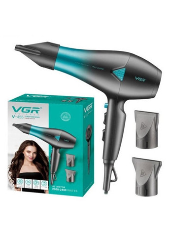 Фен для волос 2000 Вт,2 скорости для сушки и укладки синий (2390000038) VGR V-455 (344465689)