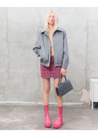 Розовая повседневная, офисная, кэжуал в клетку мини юбка с поясом SAYYA карандаш