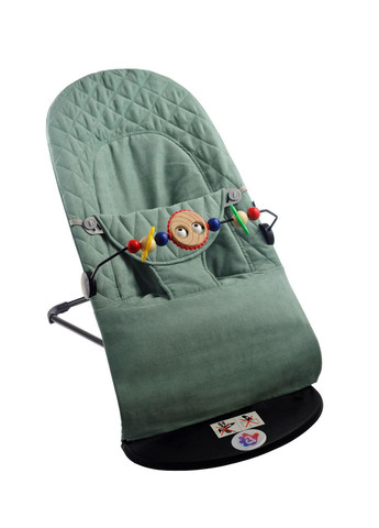 Дитячий шезлонг-гойдалка BABY Balance Soft A1 з дугою з іграшками в клітинку/бавовна (BBT-03-00) No Brand (347590289)
