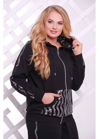 Спортивный костюм с серебряными пайетками БОНИ черный 56 Tatiana (348416789)
