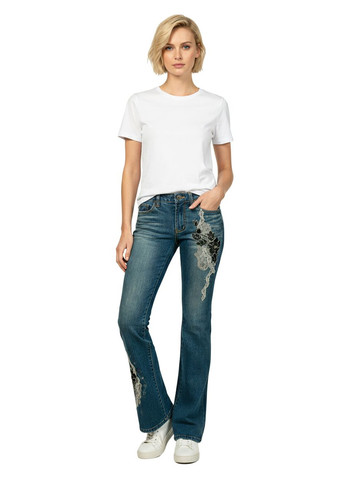 Жіночі вінтажні клешені джинси Синій Tantra - (364315609)