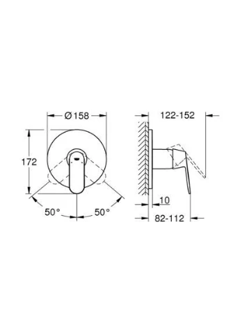 Змішувач прихованого монтажу EUROSMART COSMOPOLITAN, хром, латунь Grohe (401879466)