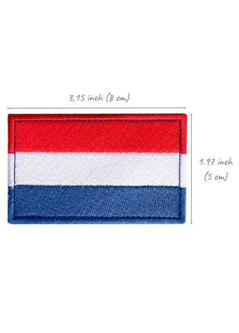Набір шевронів 2 шт на липучці Прапор Нідерландів 5х8 см вишитий патч нашивка шеврон Нідерланди IDEIA (275994571)